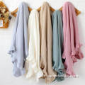 100% Organiccotton Baby Wrap Gauze Ruffle Baby Couverture